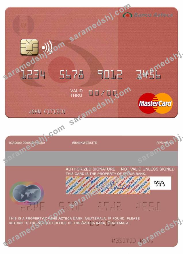 Guatemala Azteca Bank mastercard